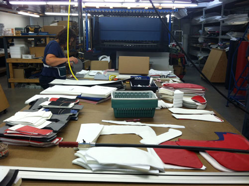 Reebok CCM Leg Pad Material Layout Table